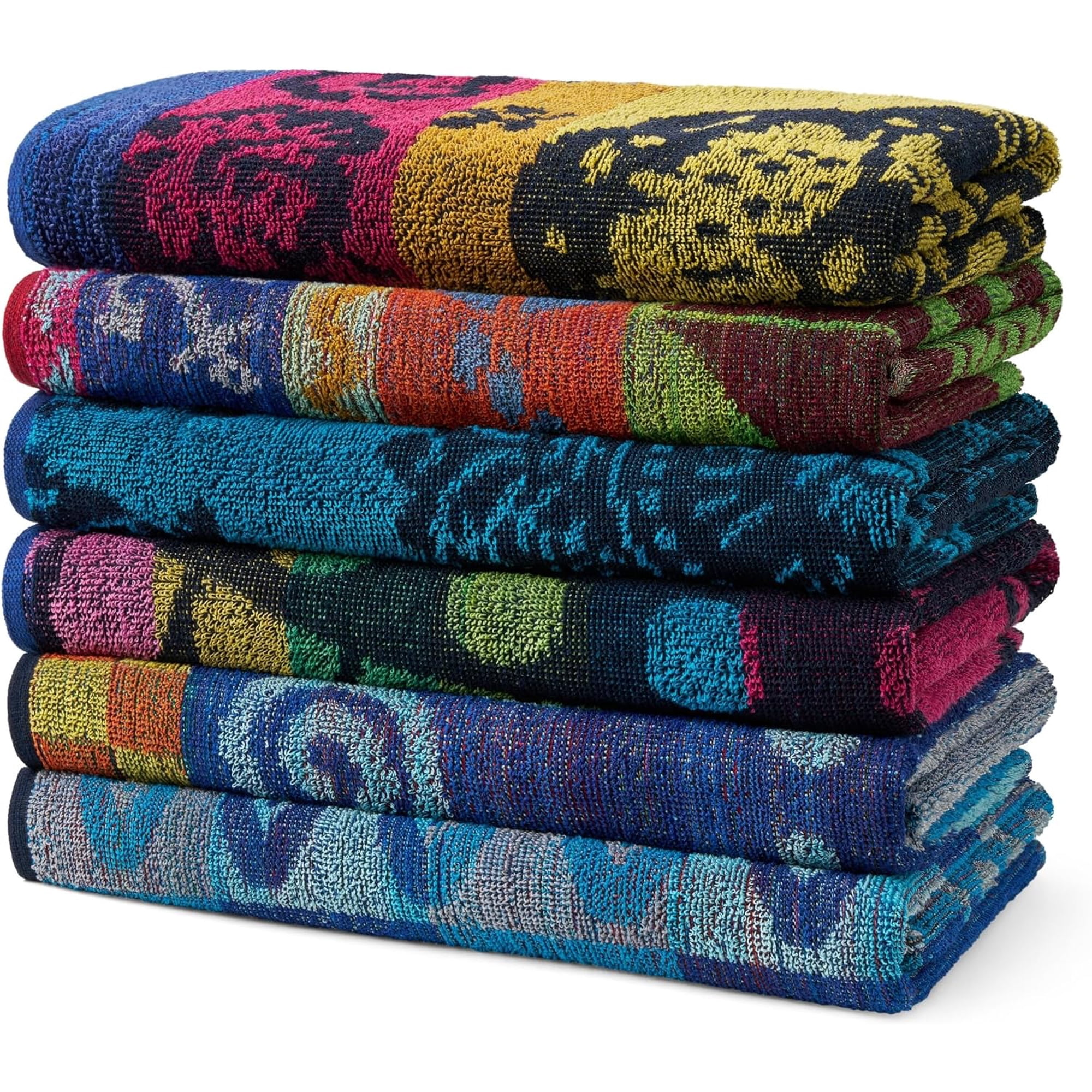 Kaufman - 6 Pack Terry Beach & Pool Towel of Assorted Colors - 30in x 60in, Beach Towels