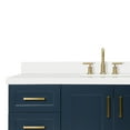 thumbnail image 5 of ARIEL 55" Midnight Blue Bathroom Vanity, 1.5" Edge Pure White Quartz Countertop & Splash, Rectangular Sink, 2 Soft Closing Doors, 9 Full Extension Dovetail Drawers, Toe Kick, Satin Brass, 5 of 9