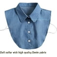 thumbnail image 2 of LoudSung Fake Collar Detachable Half Shirt Blouse False Collar Denim Doll Dickey Collar Designed Top Elegant for Women Girls, 2 of 4