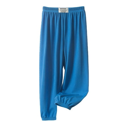 

ZCFZJW Toddler Kids Baby Girls Fashion Cute Sweet Ice Silk Wide Leg Pants Summer Stretch Elastic Waist Trousers Leggings Long Pants #02-Blue 4-5Years