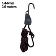 thumbnail image 1 of GLFILL 1 Set 1/4 3/8 Inch Pulley Adjustable Rope Fastener Hangers Tensioner Fixed Buckle Lights Lifting Awning Wind Rope Camping Tool 1/4-6mm 3.6m, 1 of 9