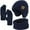C-Navy Blue, variant on KOITHOT 3 Pcs Winter Beanie Hat with Ear Flaps Knitted Neck Warmer Touchscreen Gloves Set for Men Slate Gray