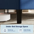 thumbnail image 5 of Full Size Blue Velvet Upholstered Platform Bed Frame with Adjustable Vertical Channel Headboard, Wooden Slats, No Box Spring Needed, 5 of 7