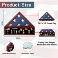 thumbnail image 3 of Veteran Burial Flag Display Case American Flag Solid Wood Display Case Fits a 5 X 9.5 Flag Folded Military Shadow Box with Felt Lining Holder for Pins Insignia Medals Challenge Coins, Cherry, 3 of 7