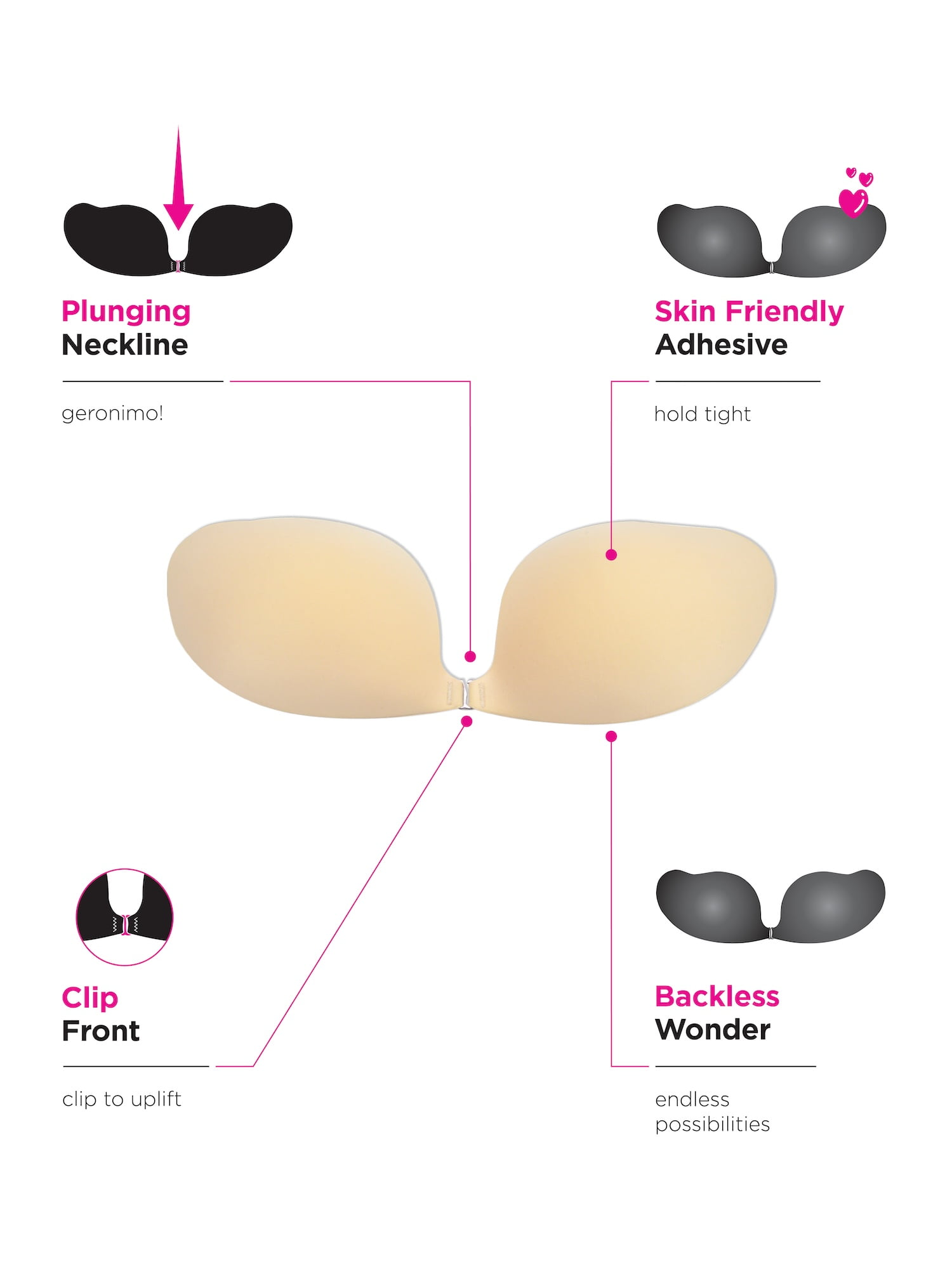 Maidenform Women's Adhesive Clip Bra, Sizes A-D