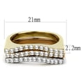 thumbnail image 2 of Luxe Jewelry Designs 3-Piece Women's Stainless Steel Stackable Ring Set with Crystals, Size 8, 2 of 4