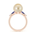thumbnail image 2 of ANGARA Golden South Sea Cultured Pearl & Sapphire Butterfly Ring in 14K Rose Gold for Women | June Birthstone, Birthday, Anniversary, Jewelry Gift for Women | Pearl Ring, 2 of 9