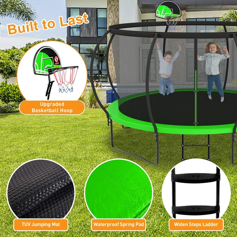 KOFUN Trampoline with Basketball Hoop 8FT 10FT 12FT 14FT 15FT