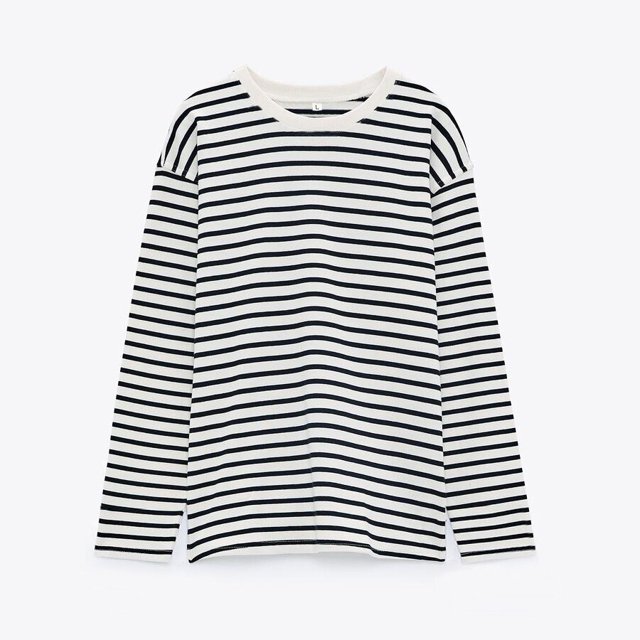 WAVLATII 2021 nuevas camisetas de manga larga a rayas para mujer ropa de calle femenina otoño primavera camisetas de algodón WLT2110 Tan Jianjun unisex