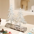thumbnail image 5 of Christmas Tree 13.39inch Artificial Christmas Trees Mini Sisal Snow Frost Trees with Wooden Base European Style White Desktop Christmas Tree for Christmas Party Home Table Craft Decorations, 5 of 7