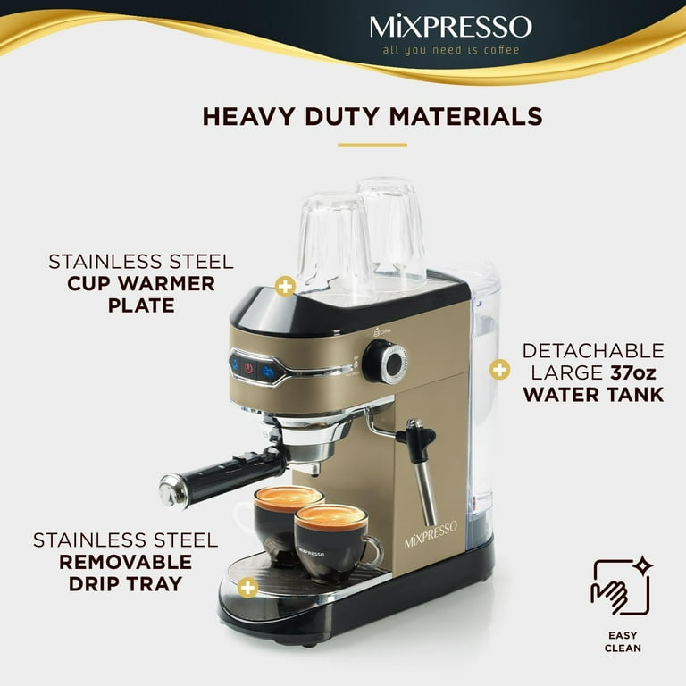 MIROX Espresso Coffee Maker With Grinder For Home, 2000ML Water Tank&1450w  and ABS Housing Combo Coffee Latte Maker Cappuccino Machine With Milk