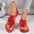 thumbnail image 3 of YOUYEDIAN Sandals for Women Summer Flat Sandals Fashion Comfortable Slippers Beach Open Toe Shoes(Red), 3 of 5