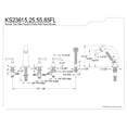 thumbnail image 2 of Kingston Brass KS23655FL  5-Piece Roman Tub Faucet with Hand Shower, Oil Rubbed Bronze, 2 of 4