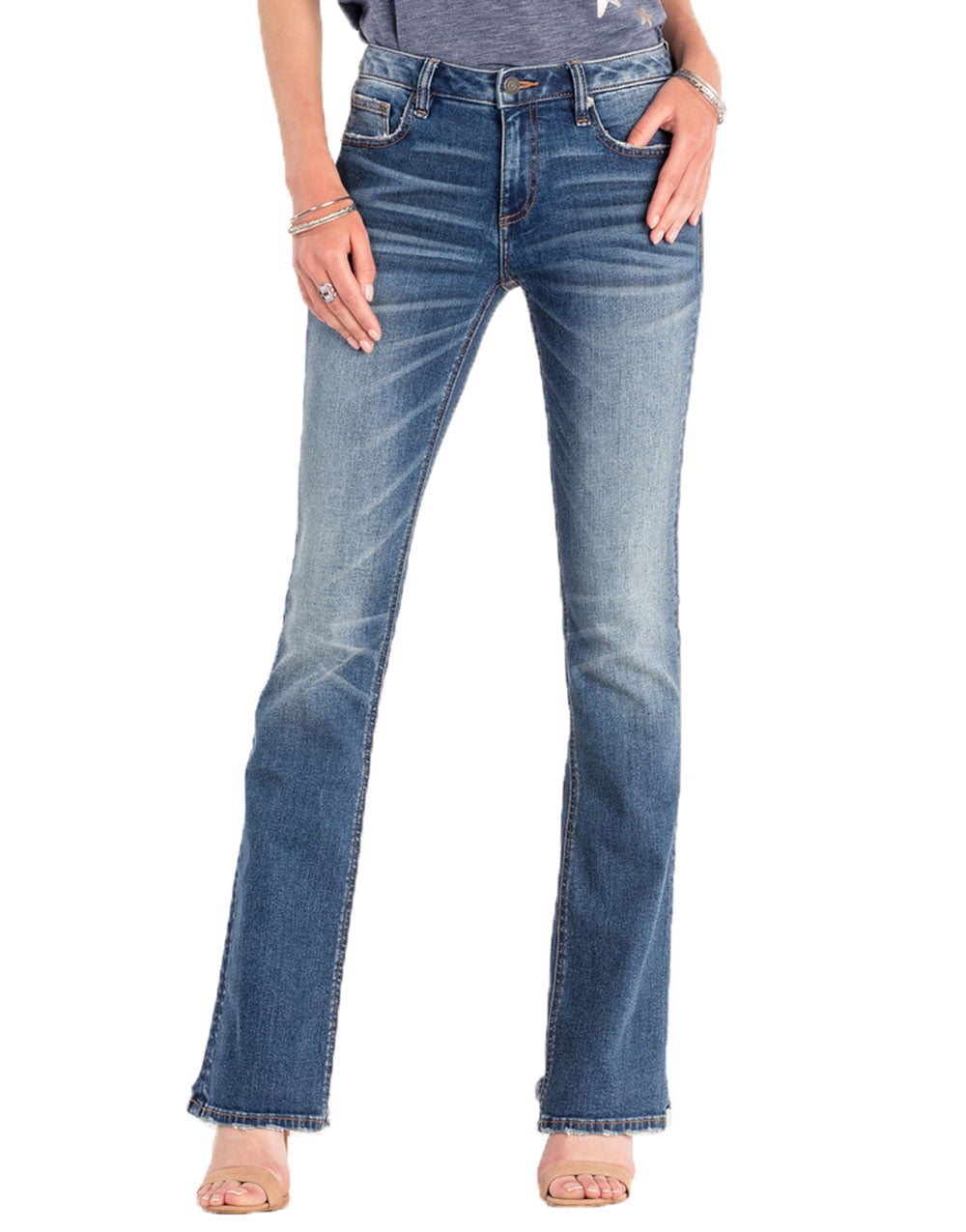 bootcut jeans with frayed hem