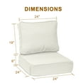 thumbnail image 6 of Aoodor 24x24x6 Inch Weather-Resistant Sunbrella Fabric Outdoor Patio Chair Cushions Set with Individual Pocket Springs for Patio Chair, Sofa, and Couch (Spectrum Eggshell), 6 of 8