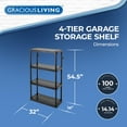 thumbnail image 2 of Gracious Living Fixed Height 4 Shelf Medium Duty Black, 2 of 6