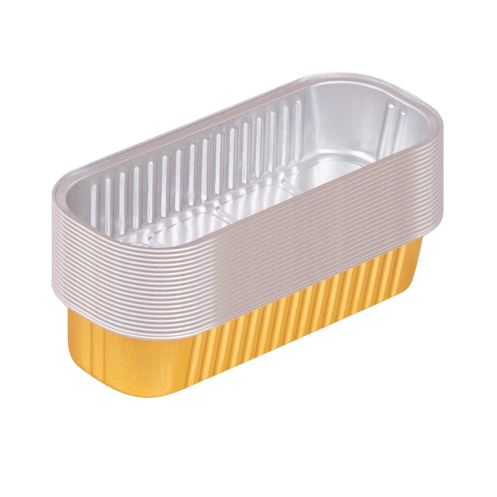 50Pcs Disposable Rectangle Aluminum Foil Food Tray Baking Pan