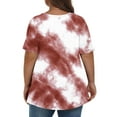 thumbnail image 4 of BSDJILFG Plus Size Blouses for Women,Oversized Tie Dyed T-Shirts,Loose Fit Short Sleeve V Neck Pullover Top Sizes XL-5XL, 4 of 5