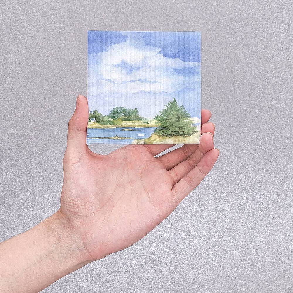 Mini Canvas Paint Set Supplies 12 Pcs Mini Canvas with Easel and 6 Pcs Art Brushes Pen Painting Craft Drawing 10.5x11.5x1.6cm