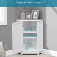 thumbnail image 4 of ANTSKU Corner Cabinet with Door, Corner Bathroom Storage Cabinet with Removable Shelves, Bathroom Floor Corner Cabinet for Kitchen, Bathroom, Living Room (White), 4 of 8