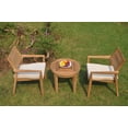 thumbnail image 4 of Grade-A Teak Dining Set: 2 Seater 3 Pc: Noida Round Side Table And 2 Vellore Stacking Arm Chairs Outdoor Patio WholesaleTeak #WMVL45, 4 of 4