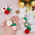 thumbnail image 3 of TRAHOO-4Pcs Crochet Strawberry Keychains Handmade Weaving Strawberry Flower Keychains Crochet Plush Keychain With Iron Rings Cute Hanging Charm Keyrings for Wallet Backpack Decoration, Mixed, 3 of 4