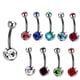 thumbnail image 1 of 10 piezas de acero inoxidable con cristales de imitación para piercing de ombligo Plata 10 piezas, 1 of 9