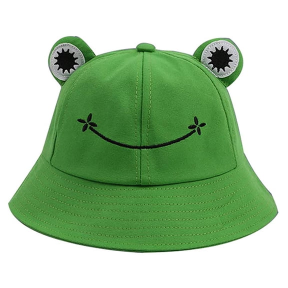 Green Bucket Hats Children Winter Cute Animal Hiking Beach Fishing Cap Hats Photography Bucket Hat