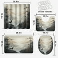 thumbnail image 2 of Deer Shower Curtain Set with Rugs for Bathroom Decor Rustic Misty Forest Pine Tree Mountain Nature Bathroom Decor Bath Curtain with Rugs Toilet Lid Cover Bath Mat, 72x72 Inch, 2 of 4