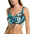 thumbnail image 2 of Coco Reef Elevate Bra Sized Shirred Front Underwire Bikini Top  Cassiss Swirl, 38E, 2 of 4