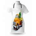 thumbnail image 3 of Christmas Apron Yellow Vintage Truck and Tree Design with Star Topper Old Farm Vehicle, Unisex Kitchen Bib Apron with Adjustable Neck for Cooking Baking Gardening, White Yellow Green, by Ambesonne, 3 of 3