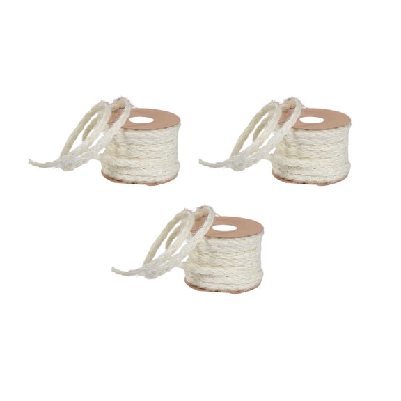 NICEXMAS 3-Pack White Jute Twine Rope for Gardening, Crafting, Projects, and Home Decor Use