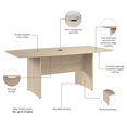 thumbnail image 3 of Pemberly Row 72W Wood Office Conference Table with Wooden Base in Natural Elm, 3 of 7