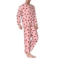 thumbnail image 2 of Disketp Flowers And Ladybugs Mens Pajama Set, Soft Warm Long Sleeve Sleepwear, Cozy Button-Down Pjs for Men-Medium, 2 of 7