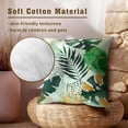 thumbnail image 5 of Tropical Green Leaf Throw Pillow Covers 18x18 Inch Set of 2 Palm Leaves Couch Pillow Case Summer Outdoor Decorative Pillowcase for Patio Bedroom Living Room, 5 of 8