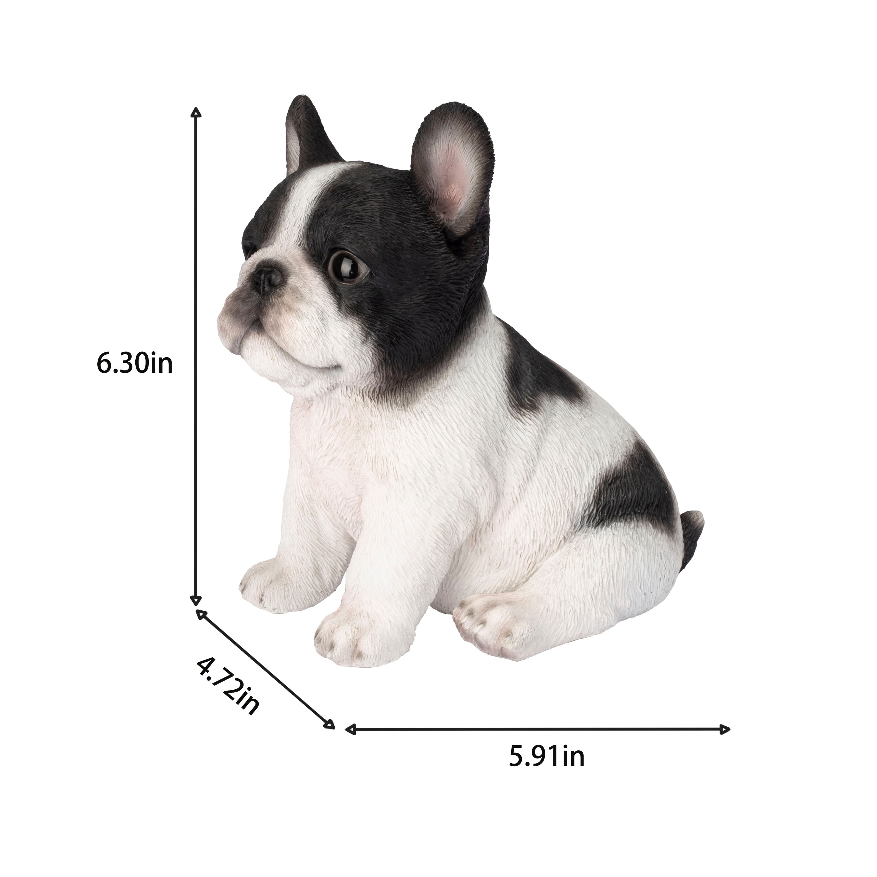 SOREAL White & Black French Bulldog Decorative Puppy Figurine for Home & Garden Décor, Polyresin Dog Statue, Realistic Design Weather-Resistant Indoor/Outdoor Decor