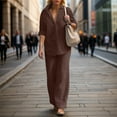 thumbnail image 2 of BYHONG Womens Pants Casual Solid Color Wide Leg Pant Suit Womens Pant Suits Brown XXL, 2 of 6