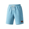 thumbnail image 7 of GrmtClth Mens Casual Shorts Elastic Waist Lounge Sweat Shorts Loose Fit Beach Texture Shorts Summer Comfy Shorts with Pockets Light Blue M, 7 of 7
