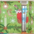 thumbnail image 2 of Splicing Pattern Christmas Pattern Background Semi Sheer Curtains Window Voile Drapes Panels Treatment-55X84in for Living Room Bedroom Kids Room, 2 of 4