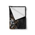 thumbnail image 2 of Tiger Soft Flannel Fleece Throw Blanket, King of Sundarbans in a Dark Environment Mild Mannered Majestic Animal, Cozy Plush for Indoor and Outdoor Use, 60" x 80", Dark Orange Black, by Ambesonne, 2 of 6