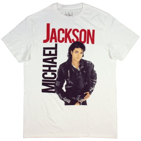 Michael Jackson Who's Bad Pose With Leather Jacket Mens T-Shirt