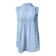 thumbnail image 6 of 2025 Clearance! Womens Clearance asdoklhq Womens Maxi Dress Under $10,Women's Summer Sleeveless Polka Dot Bohemian Shirt Flowy Tunic Top Casual Blouse, 6 of 8