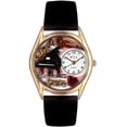 thumbnail image 2 of Womens C0640014 Classic Gold Music Teacher Black Leather And Goldtone Watch, 2 of 2