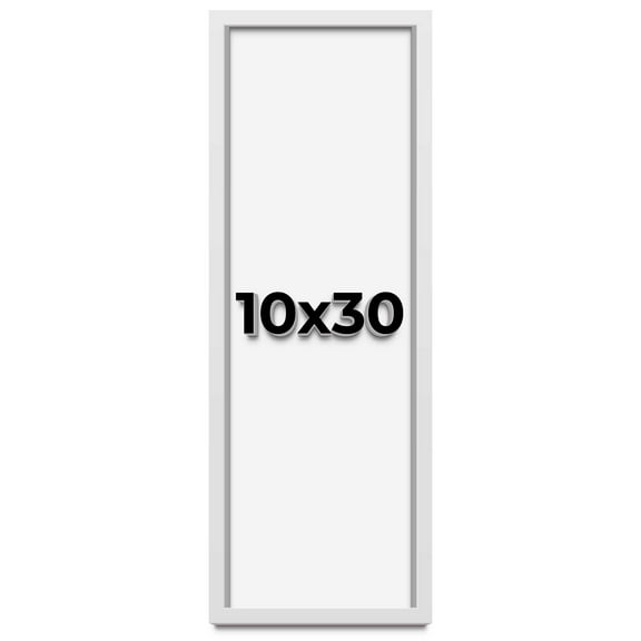 10x30 Shadow Box Frame White | 1 Inches Deep Real Wood Contemporary Shadowbox Display Frame | UV