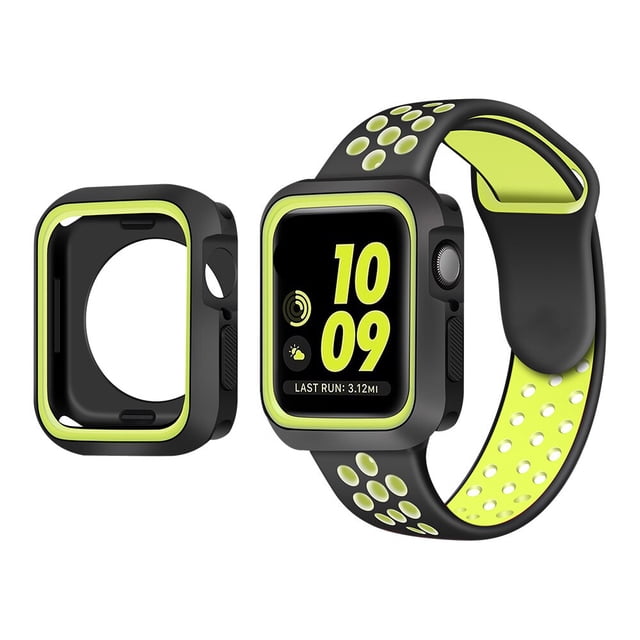 Funda y correa de silicona para apple watch, pulsera deportiva de goma de 44mm, 45mm, 41mm, 38mm, 42mm, 40mm, 44MM, iWatch Serie 6, 5, se, 7, 8