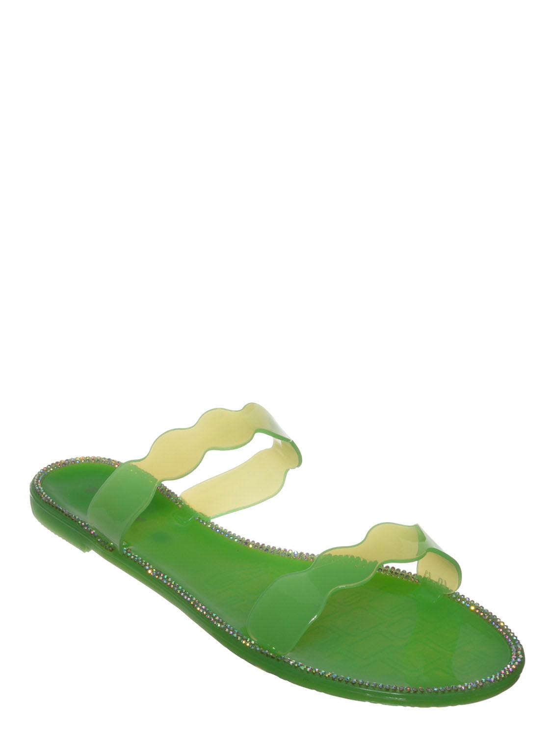 Alison02 by Bamboo, Lucite Jelly Rhinestone Slipper - Womens Soft Open ...