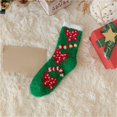 thumbnail image 2 of Christmas Stocking Xmas Compression Socks Plush Fall Fashion Must Have Comfort Fuzzy Funny Socks Green, 2 of 7