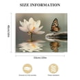 thumbnail image 3 of Shiartex Zen Water Lily Canvas Wall Art, White Flower and Butterfly Stone in Water Wall Art for, Asian Spa Pictures Framed Wall Art Ready to Hang for Bedroom Bathroom Wall Decor 20x16in, 3 of 6