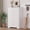 White, variant on QinaQin Five-Drawer Chest Of Drawers In Bedroom, Made Of Black Wood, Suitable for Living Room, Hallway, Or Entryway, a Wooden Bedside Table, a Modern-Style Five-Drawer Chest with Gold Handles