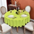 thumbnail image 2 of MEANMOY Apple Green 210 GSM Water & Stain Resistant Round Tablecloth, Solid 90 inch Table Cloth in Wrinkle Free Durable Washable Polyester Fabric, 2 of 8